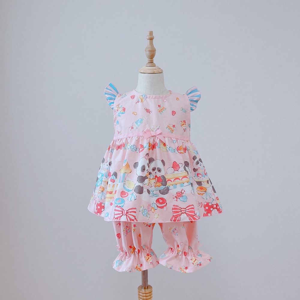 ぱんだちゃん♡フリルチュニックセットアップ(120)